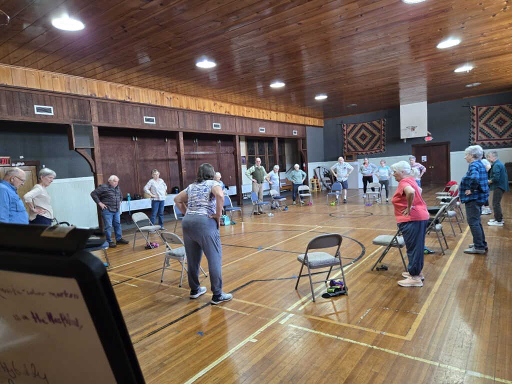 SAIL exercise class in the church gym
